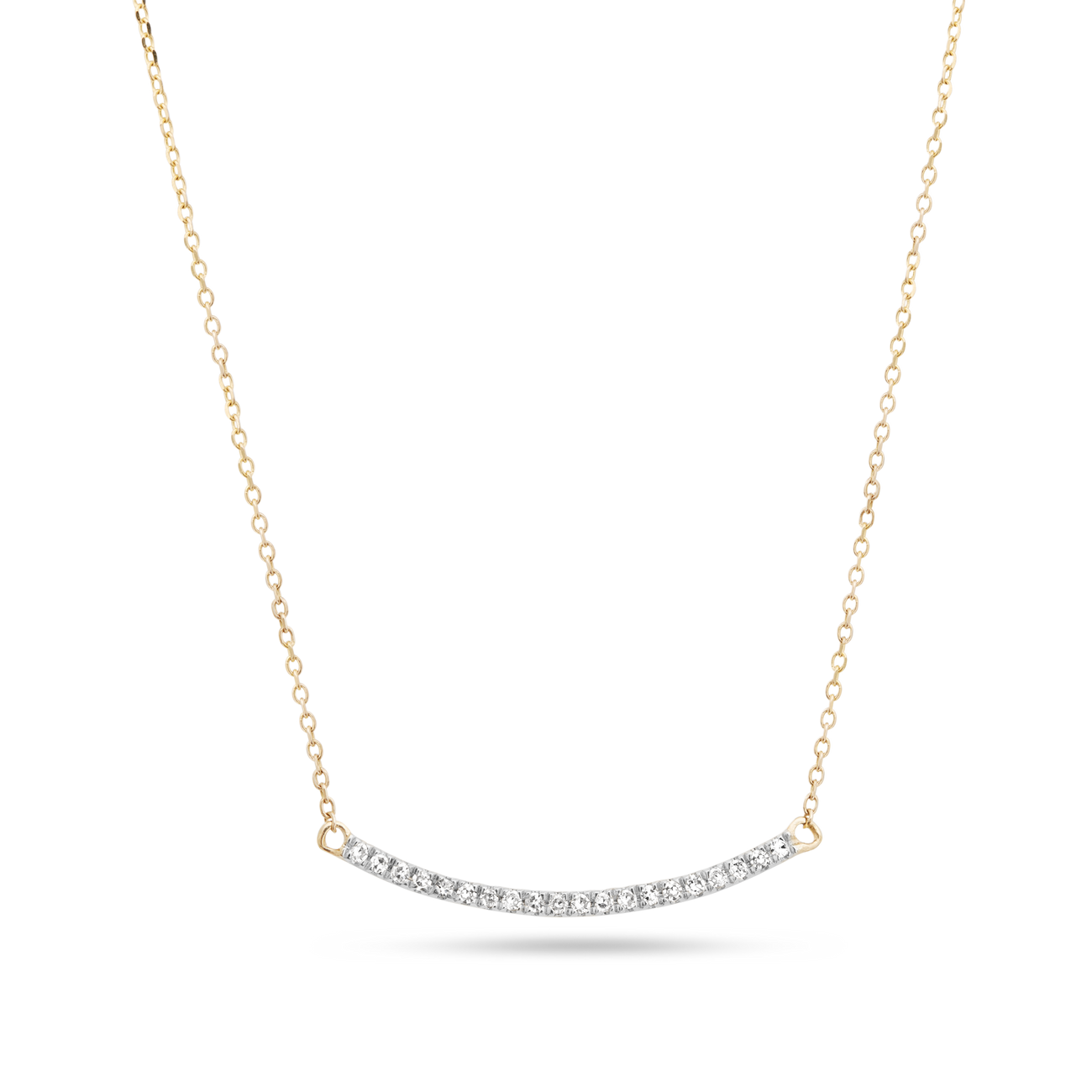 0.20 Carats Round Shape Moissanite Curve Bar Necklace