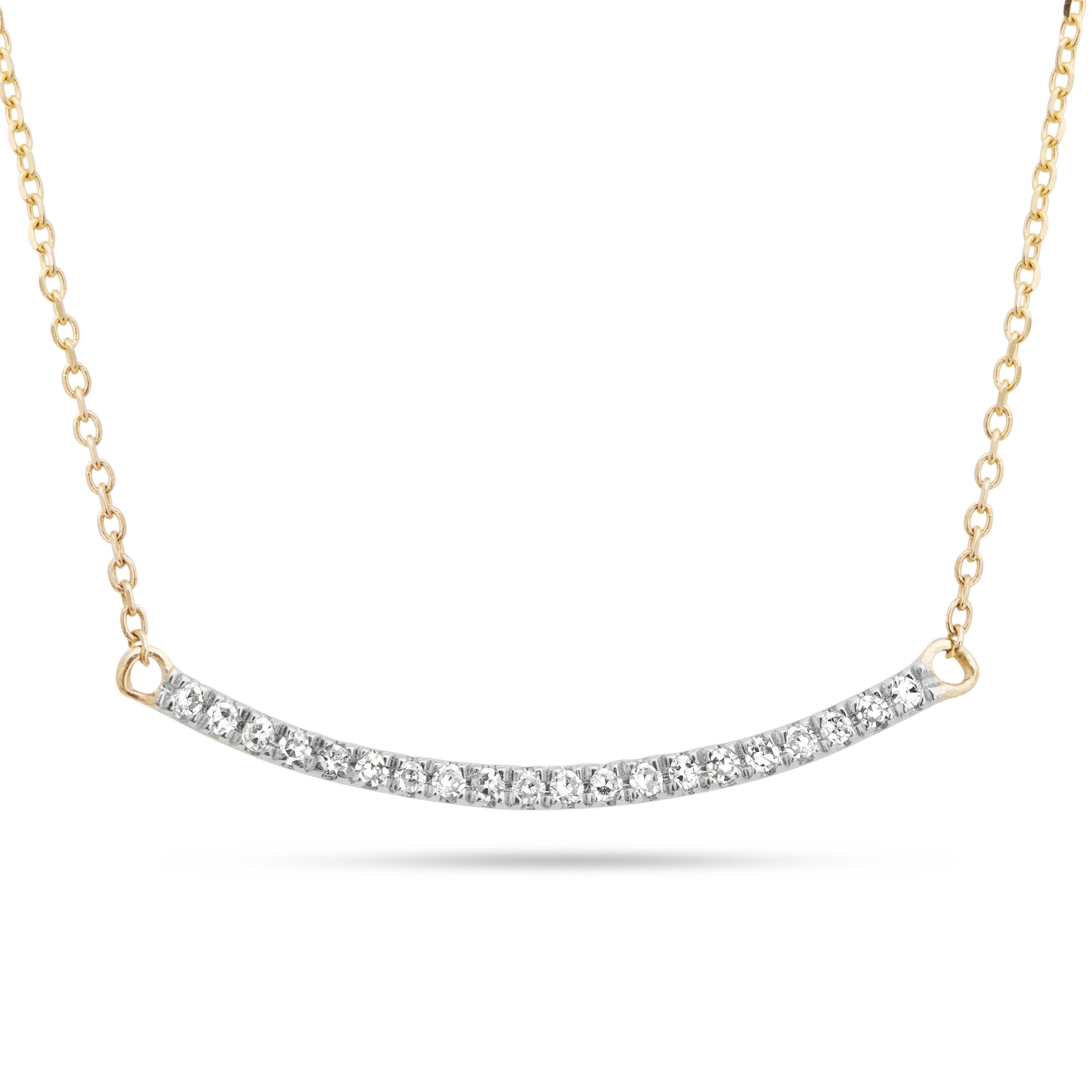 0.20 Carats Round Shape Moissanite Curve Bar Necklace