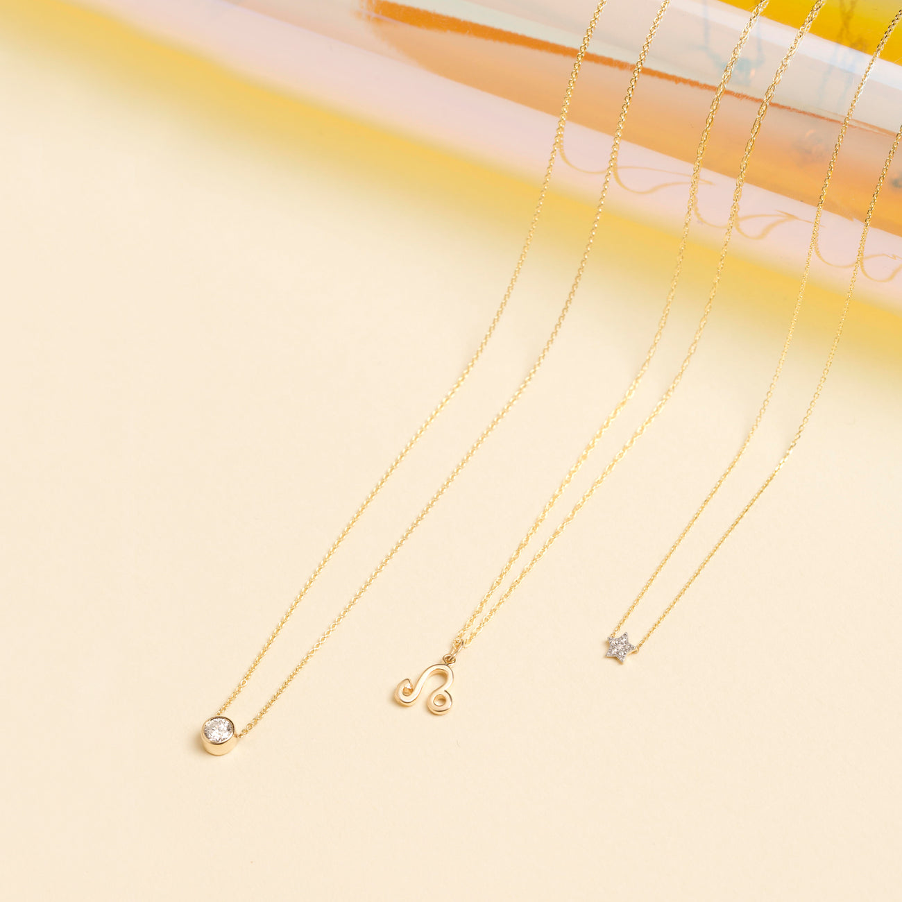 0.05 Carats Round Shape Moissanite Star Necklace