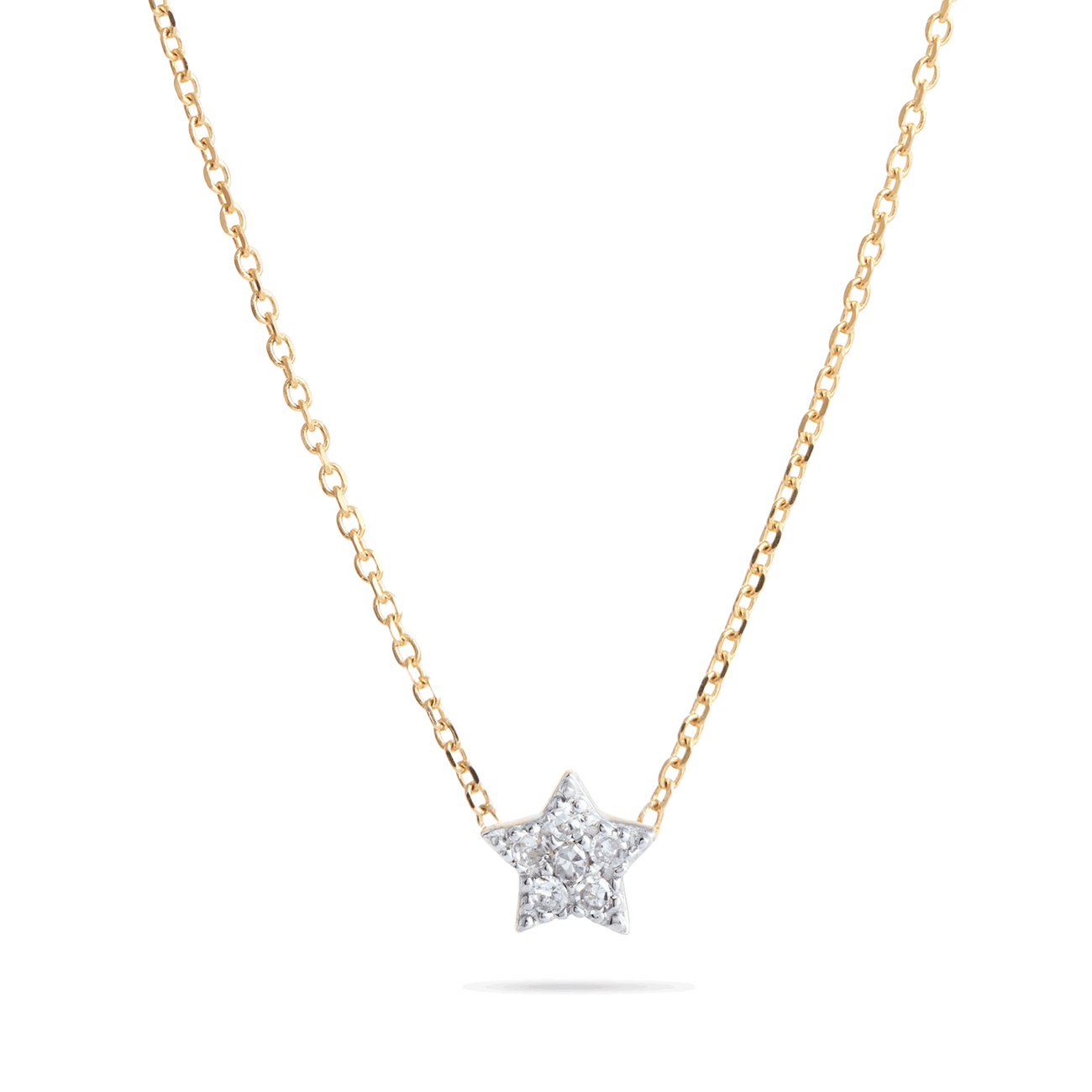 0.05 Carats Round Shape Moissanite Star Necklace