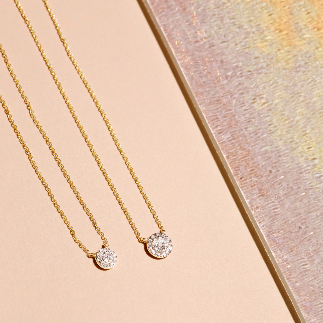 0.10 Carats Round Shape Moissanite Disc Necklace