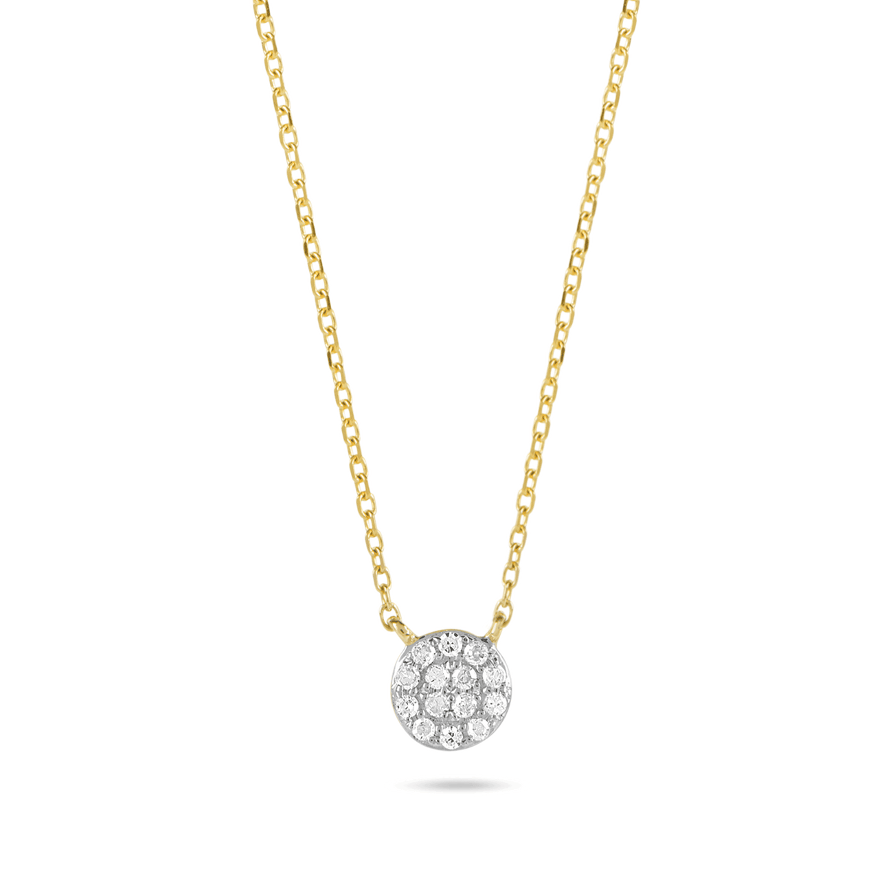 0.10 Carats Round Shape Moissanite Disc Necklace