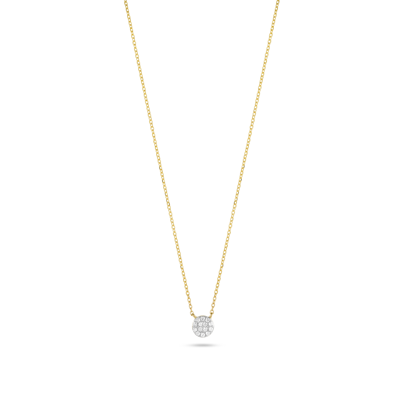 0.10 Carats Round Shape Moissanite Disc Necklace