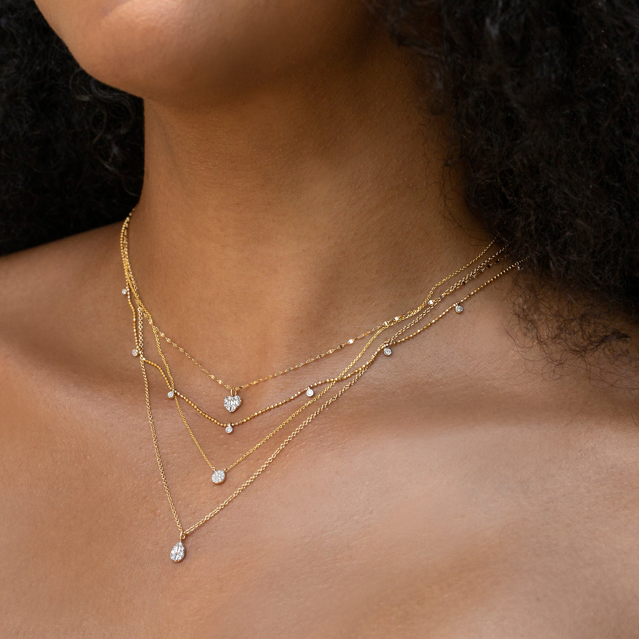 0.10 Carats Round Shape Moissanite Disc Necklace