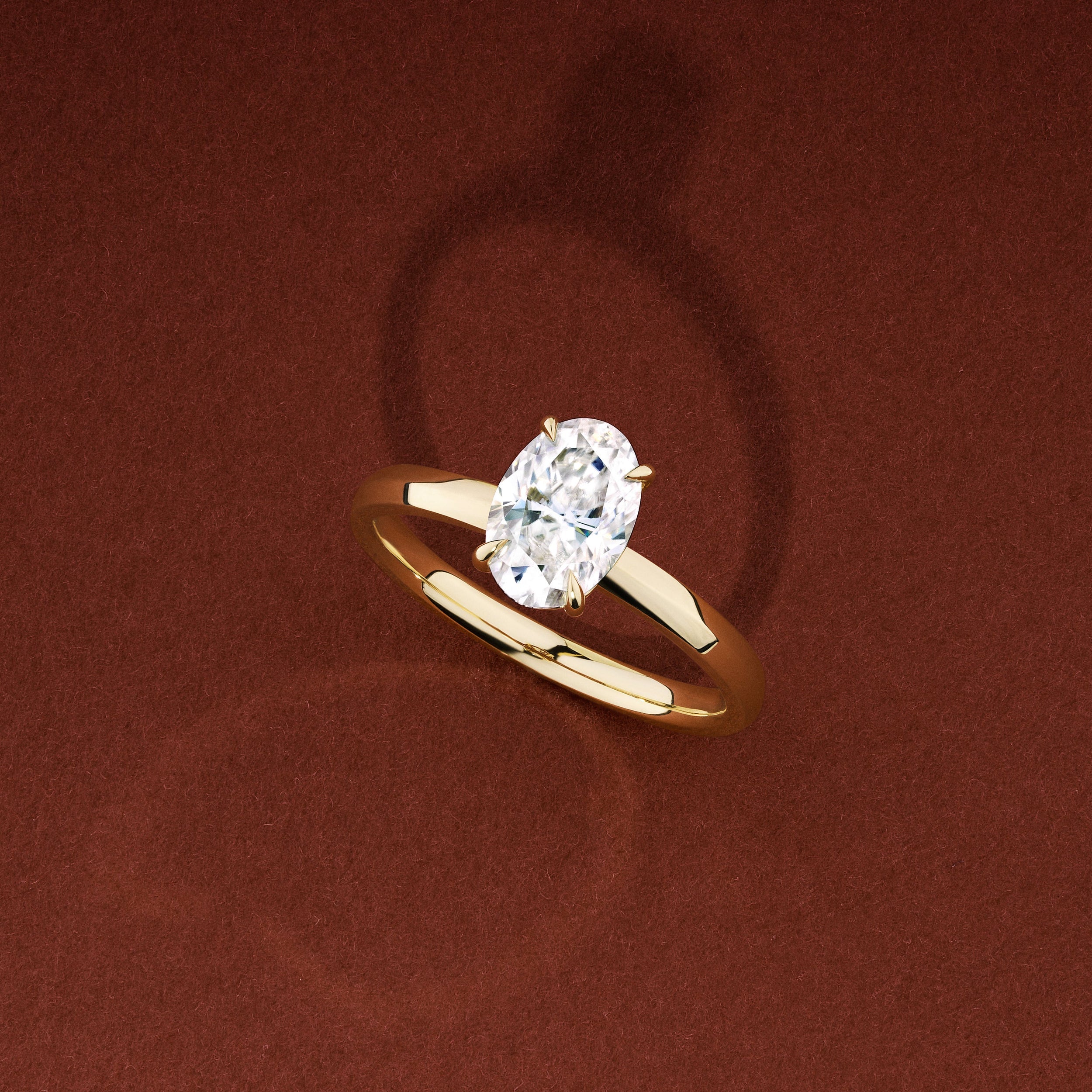 0.40 Carats Oval Shape Moissanite Solitaire Engagement Ring
