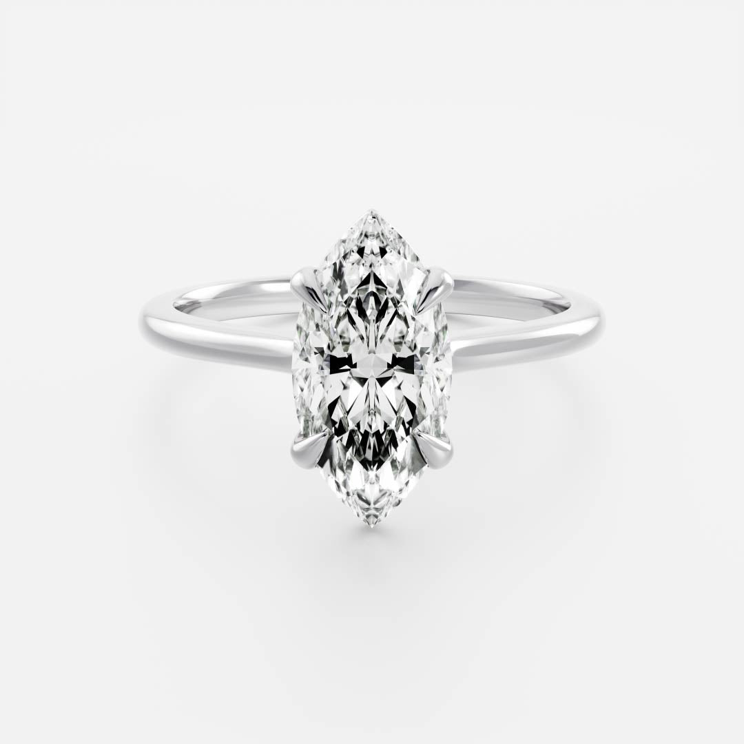 1.50 Carats Marquise Shape Moissanite Solitaire Engagement Ring