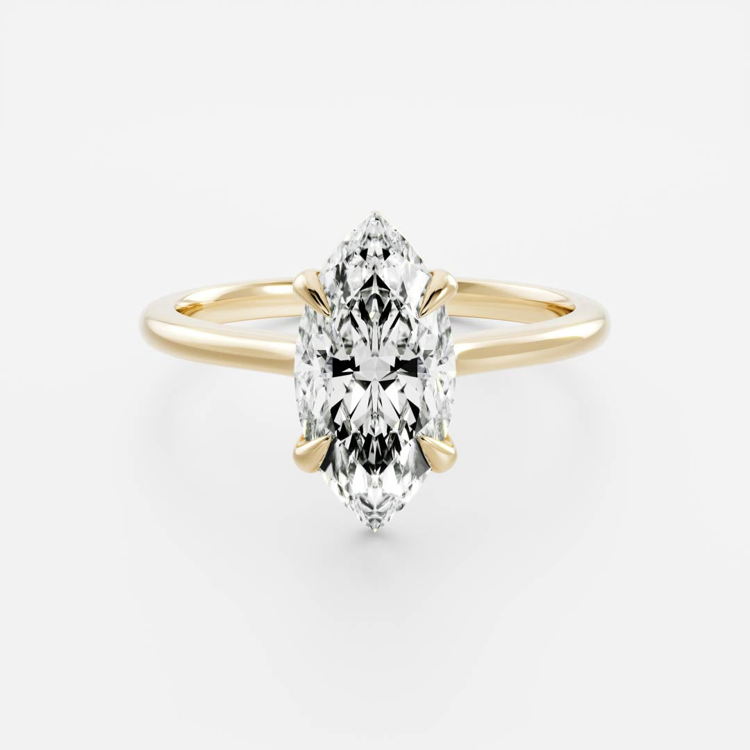 1.50 Carats Marquise Shape Moissanite Solitaire Engagement Ring