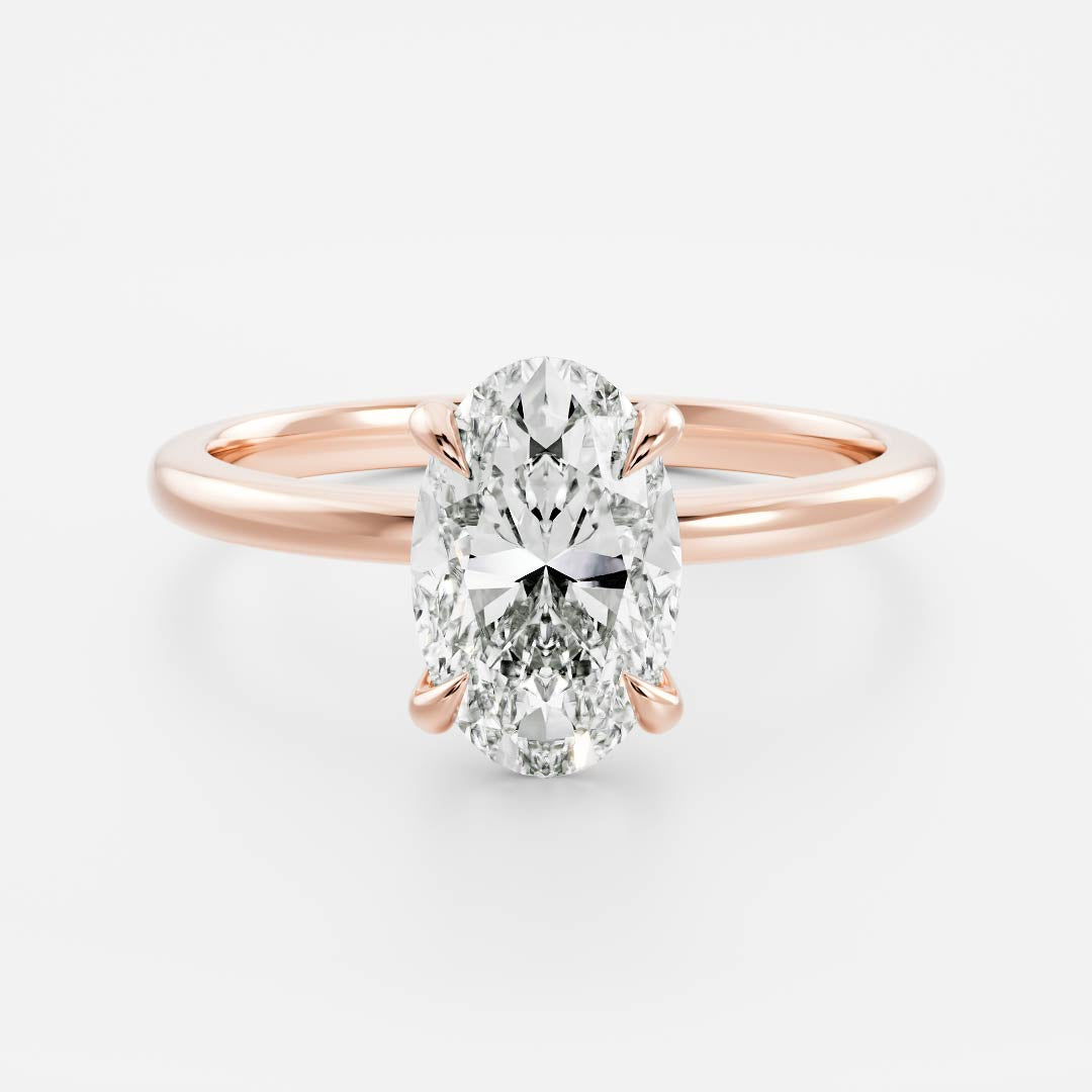 1.3 Carats Oval Shape Solitaire Moissanite Engagement Ring