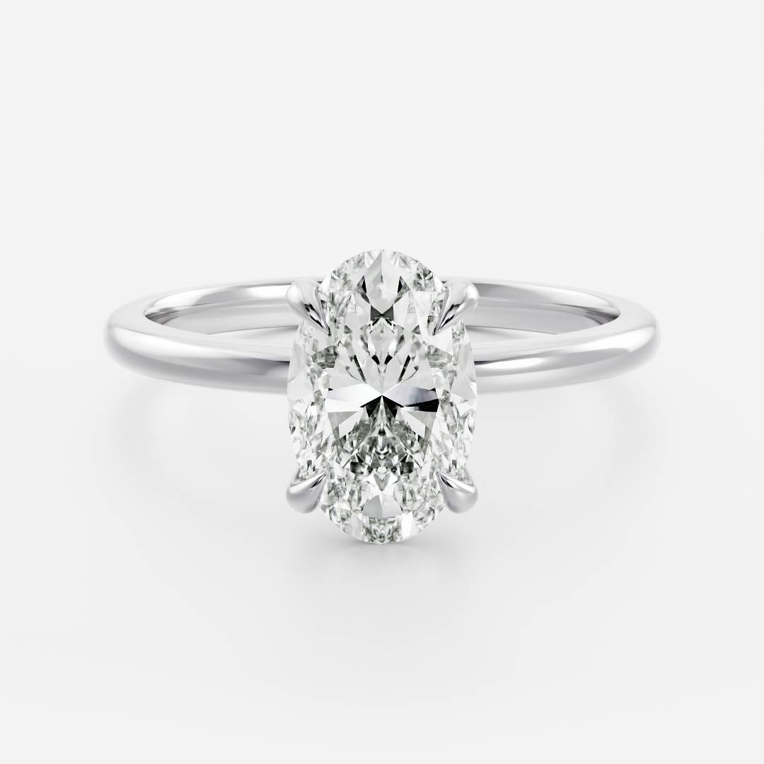 1.3 Carats Oval Shape Solitaire Moissanite Engagement Ring