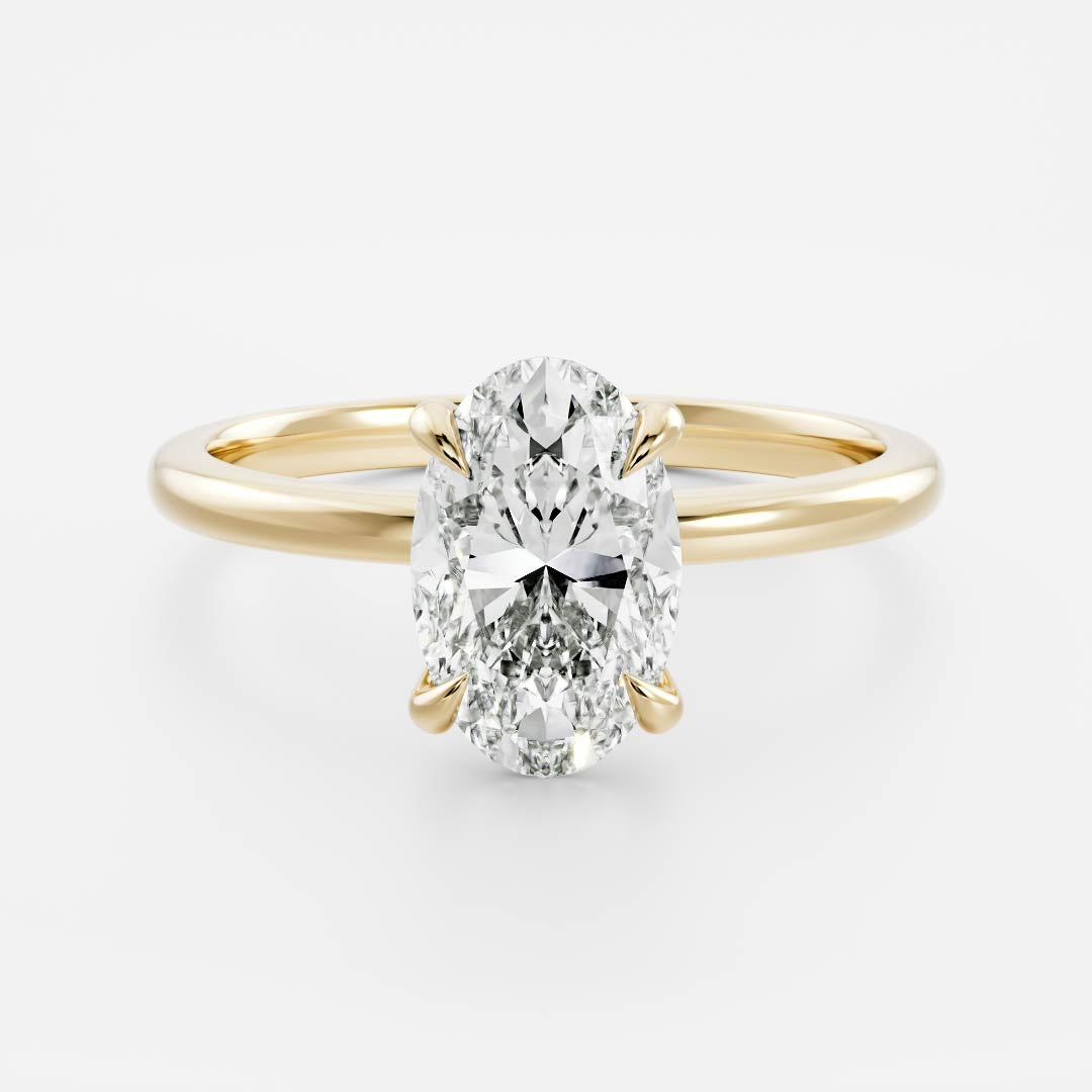 1.3 Carats Oval Shape Solitaire Moissanite Engagement Ring