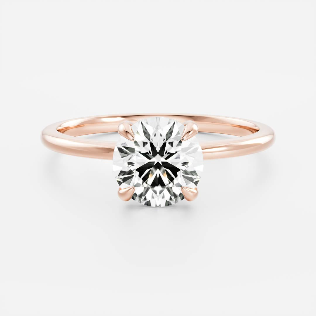 1.70 Carats Round Shape Moissanite Solitaire Engagement Ring