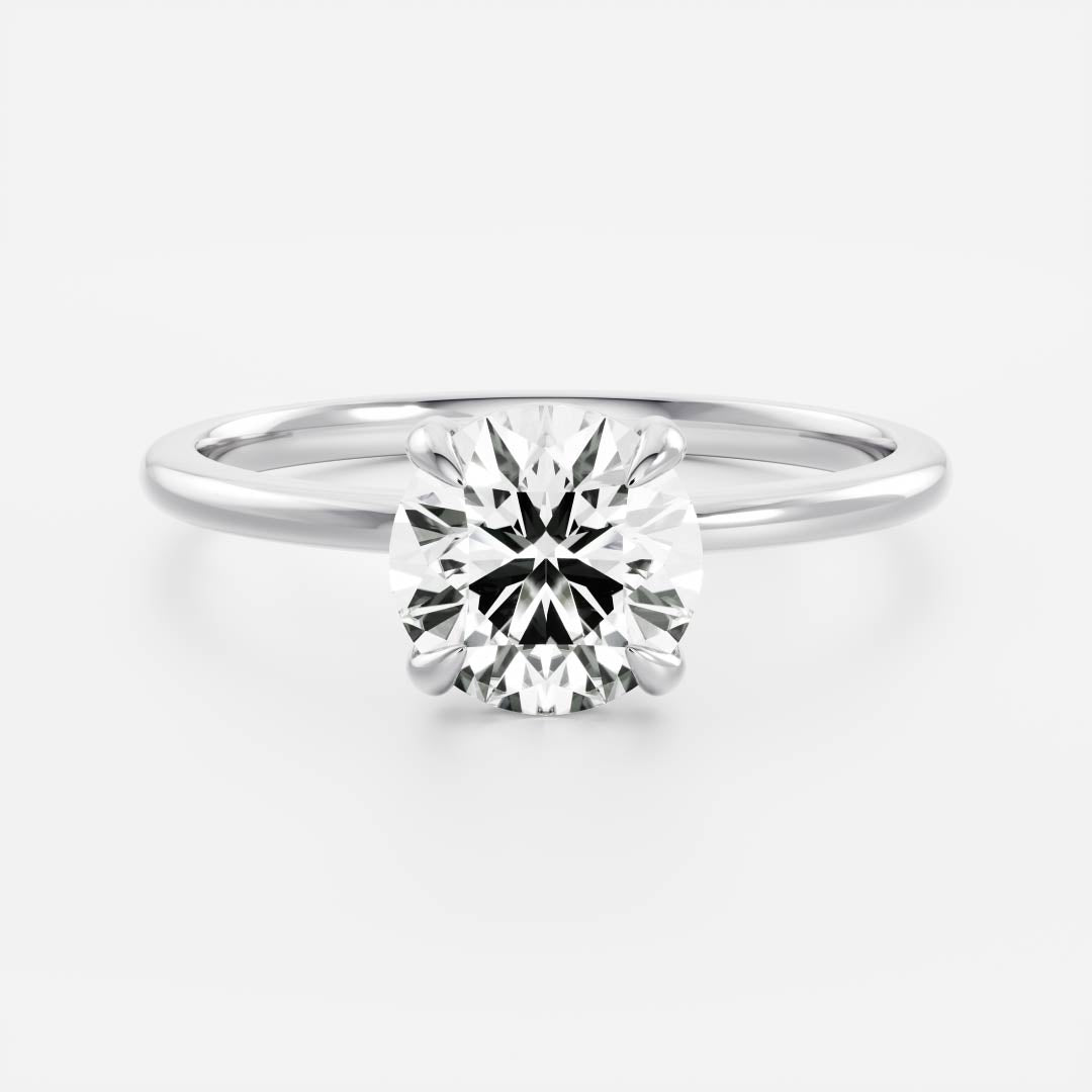 1.70 Carats Round Shape Moissanite Solitaire Engagement Ring