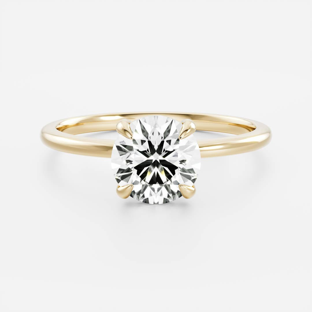 1.70 Carats Round Shape Moissanite Solitaire Engagement Ring