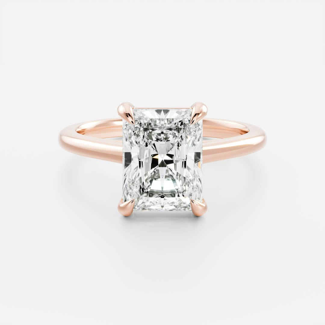 2.0 Carats Radiant Shape Solitaire Moissanite Engagement Ring