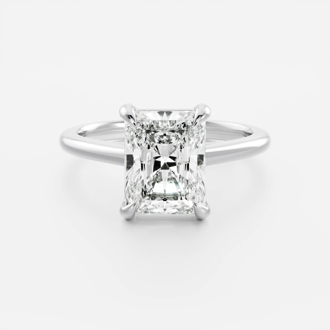 2.0 Carats Radiant Shape Solitaire Moissanite Engagement Ring
