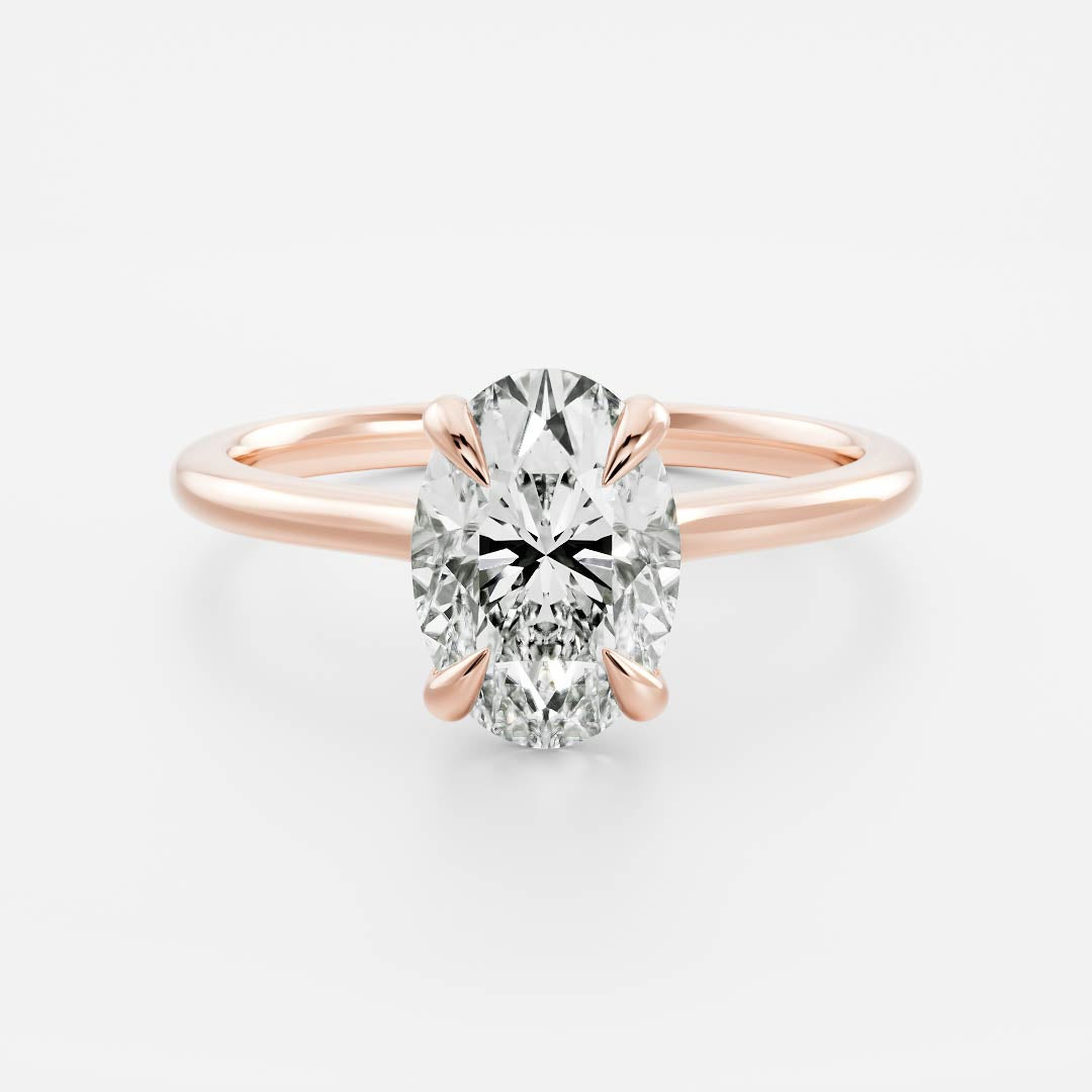 1.50 Carats Oval Shape Solitaire Moissanite Engagement Ring