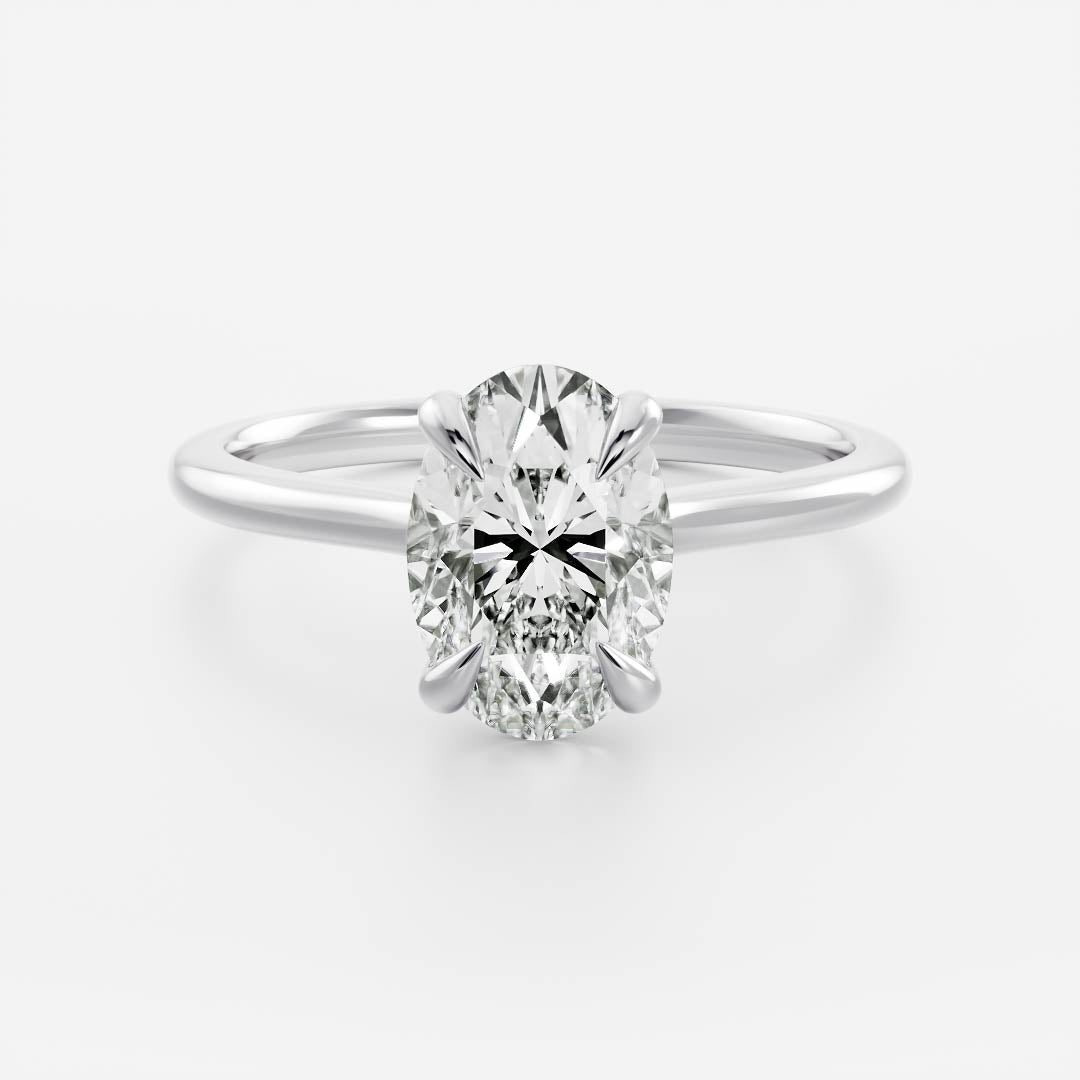 1.50 Carats Oval Shape Solitaire Moissanite Engagement Ring