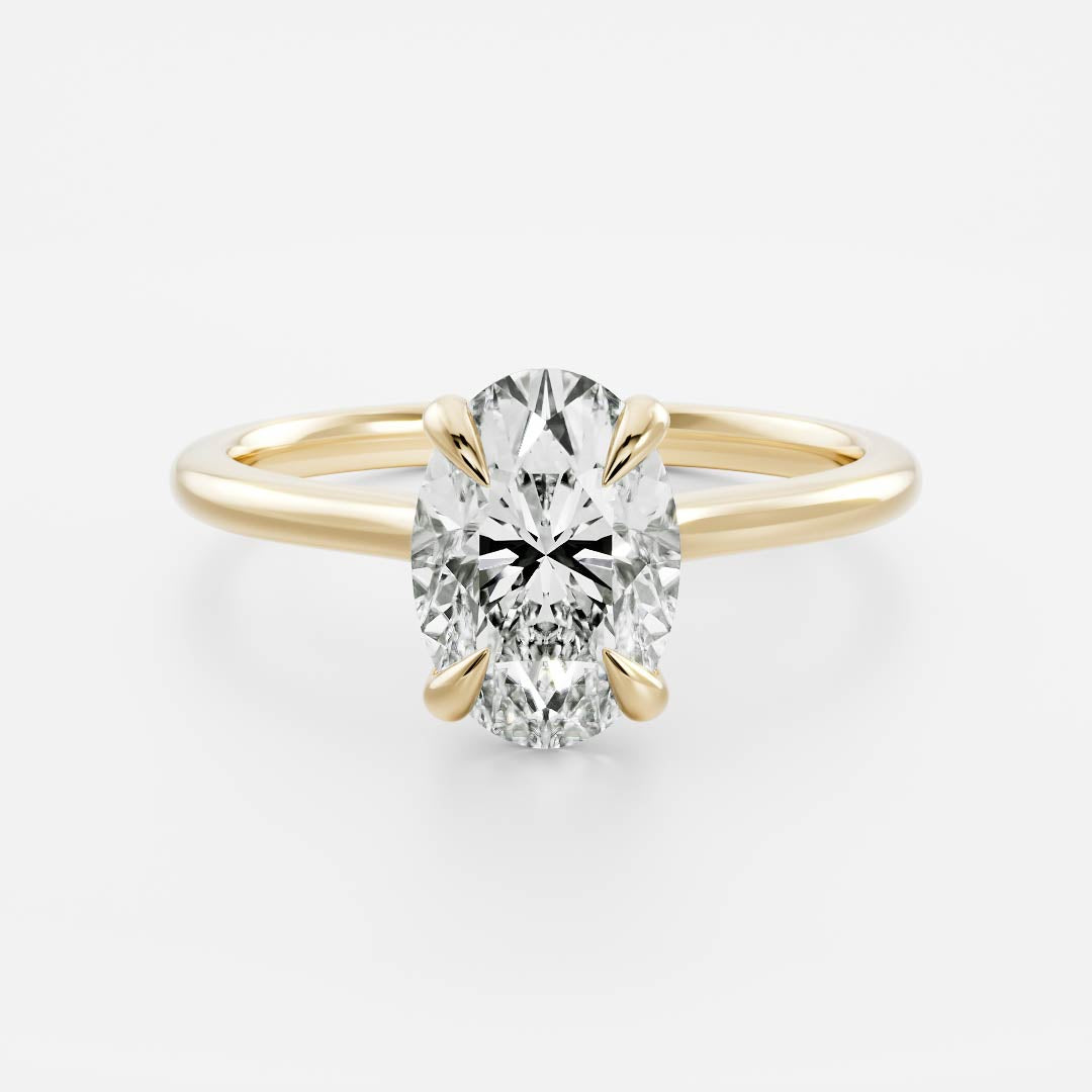 1.50 Carats Oval Shape Solitaire Moissanite Engagement Ring