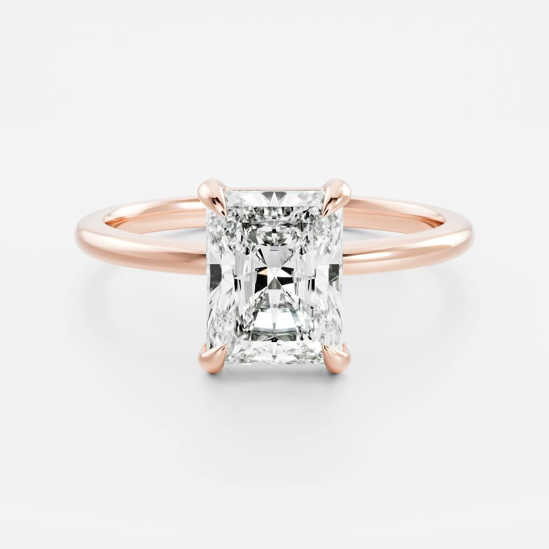 1.7 Carats Radiant Shape Solitaire Moissanite Engagement Ring