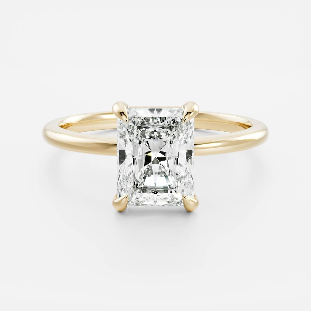1.7 Carats Radiant Shape Solitaire Moissanite Engagement Ring