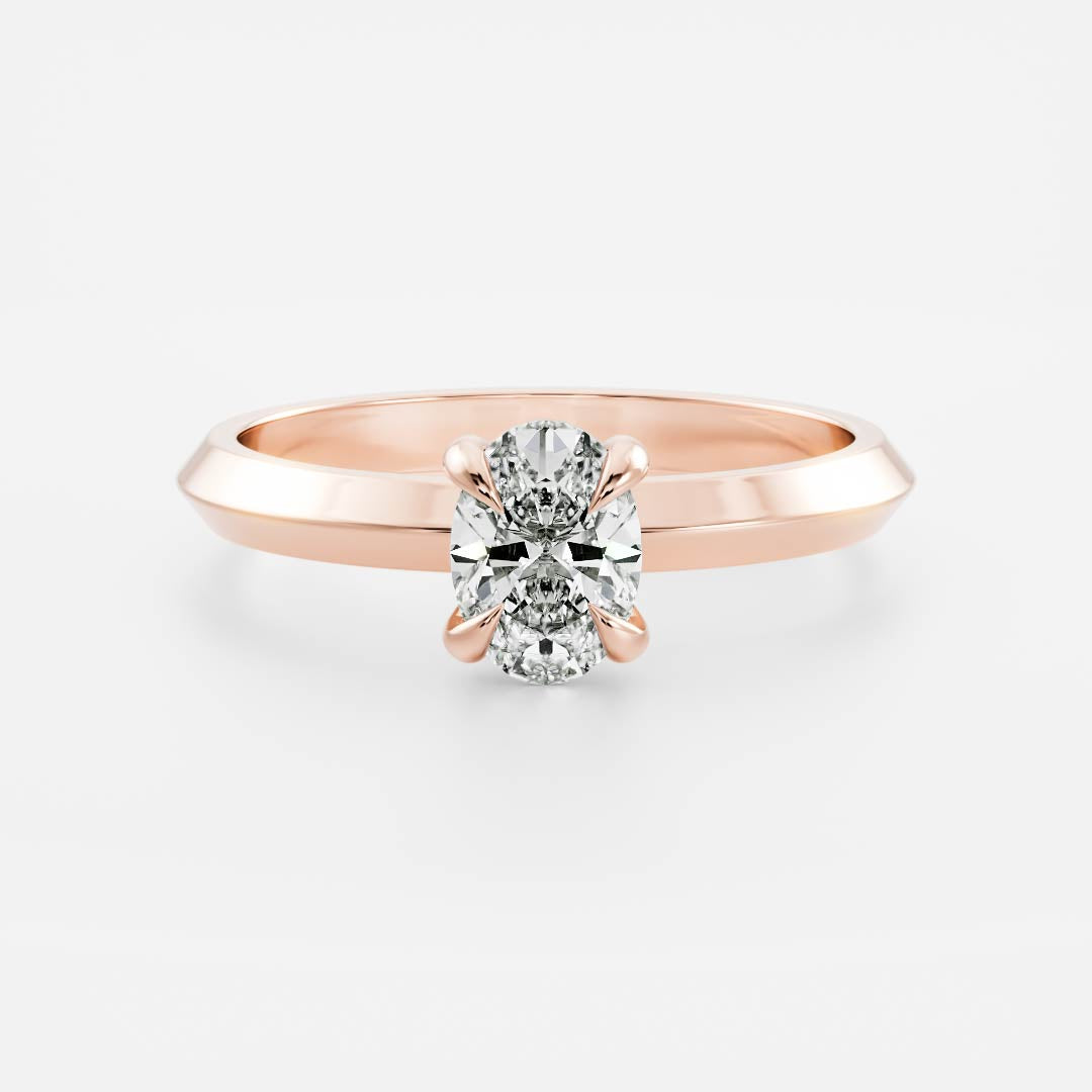 0.40 Carats Oval Shape Moissanite Solitaire Engagement Ring