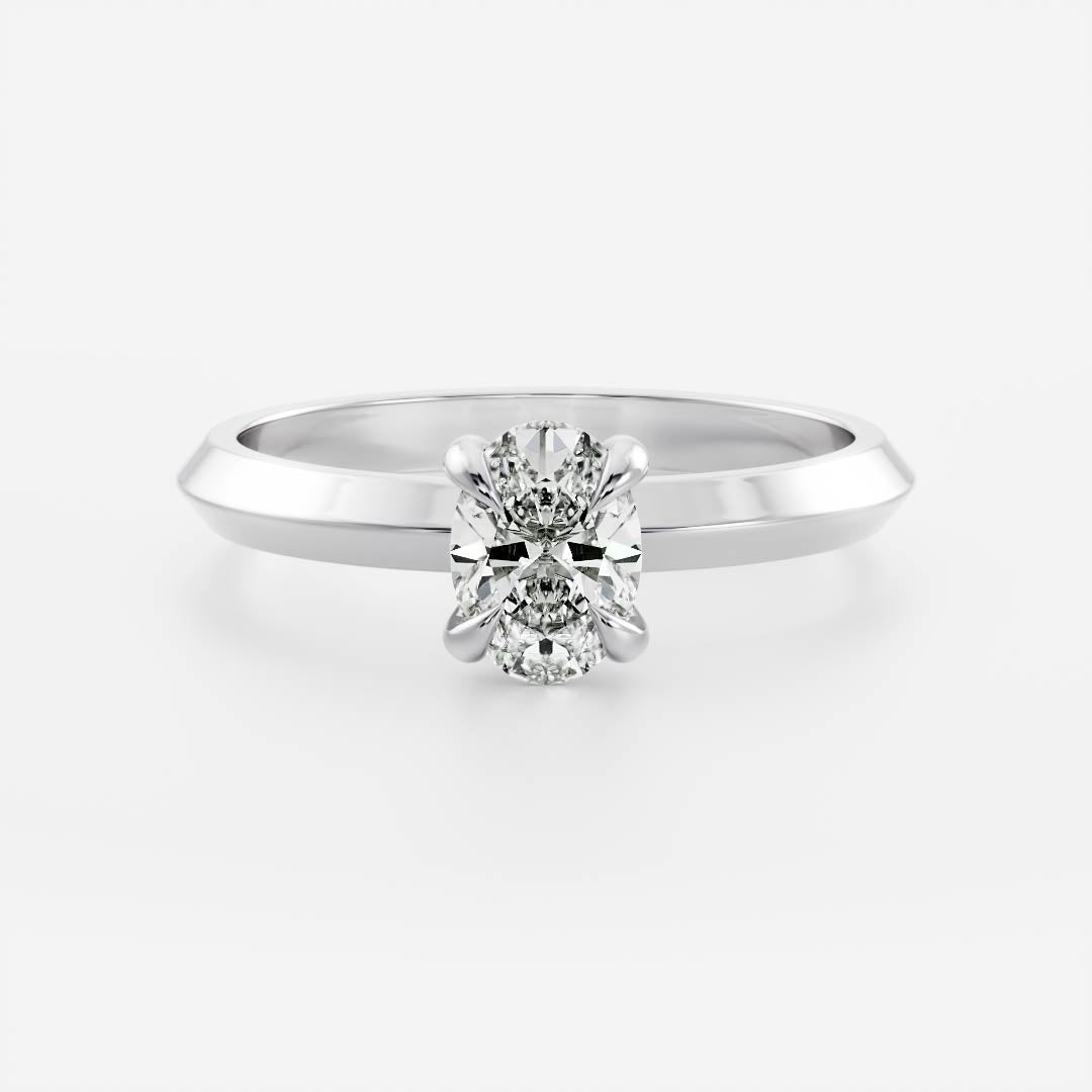 0.40 Carats Oval Shape Moissanite Solitaire Engagement Ring
