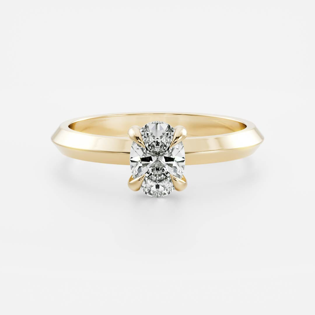 0.40 Carats Oval Shape Moissanite Solitaire Engagement Ring
