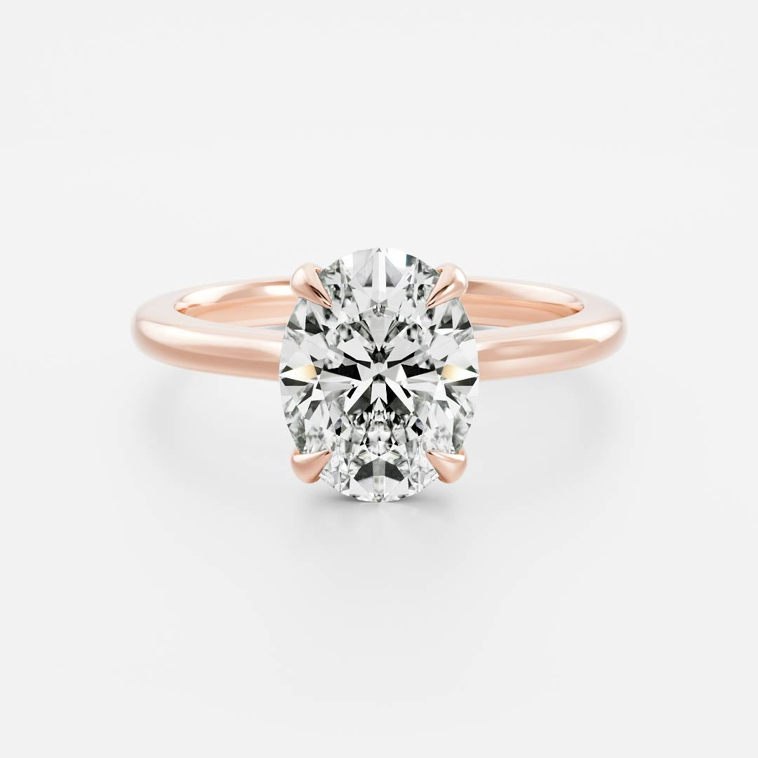 1.4 Carats Oval Shape Solitaire Moissanite Engagement Ring