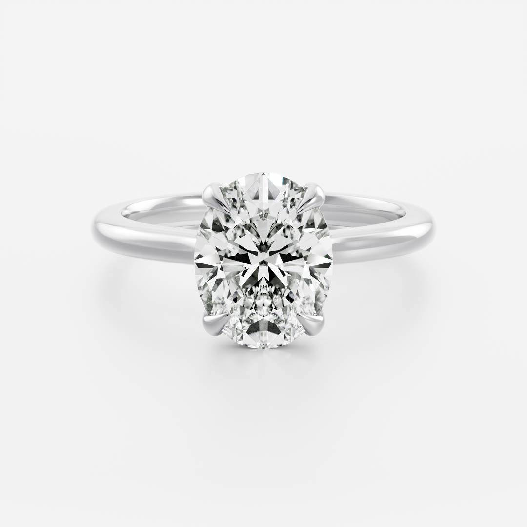 1.4 Carats Oval Shape Solitaire Moissanite Engagement Ring