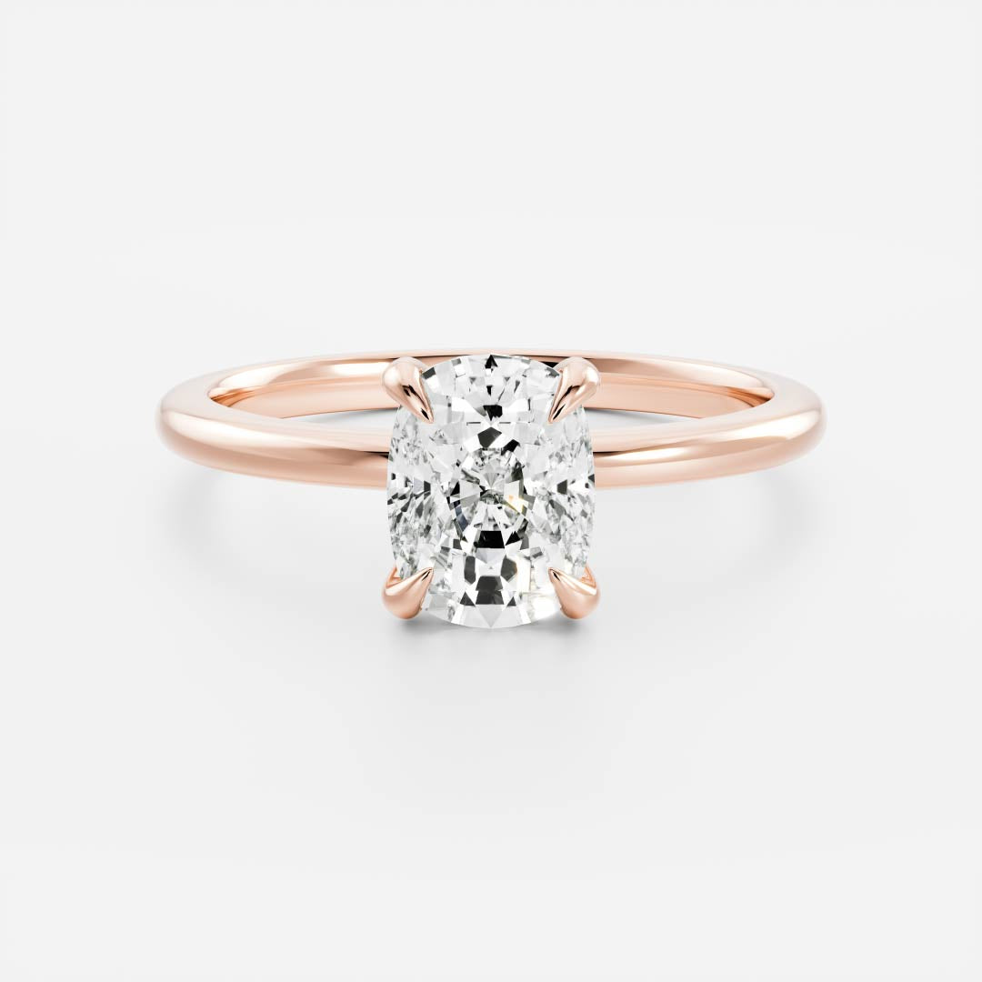 1.0 Carats Cushion Shape Solitaire Moissanite Engagement Ring