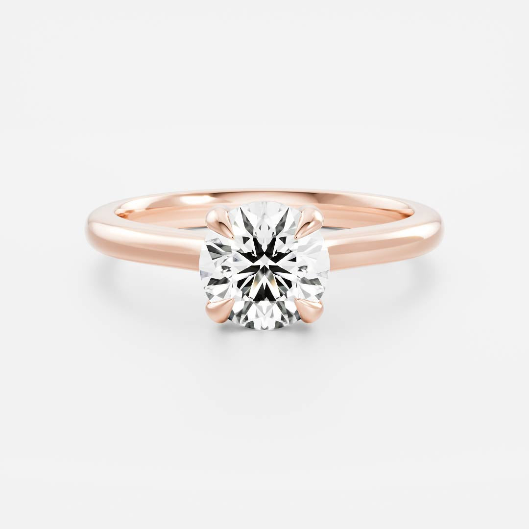 0.80 Carats Round Shape Solitaire Moissanite Engagement Ring
