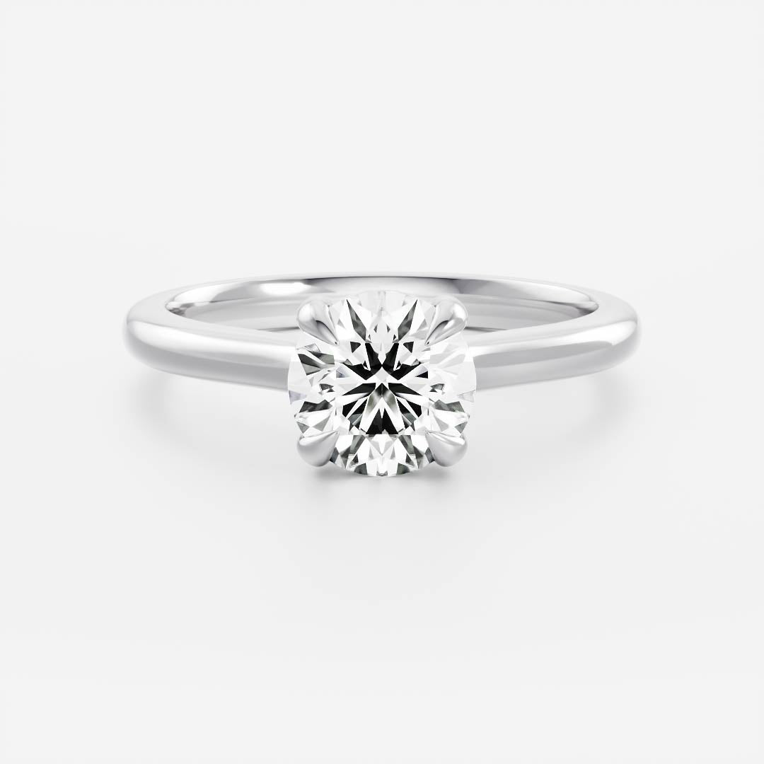 0.80 Carats Round Shape Solitaire Moissanite Engagement Ring