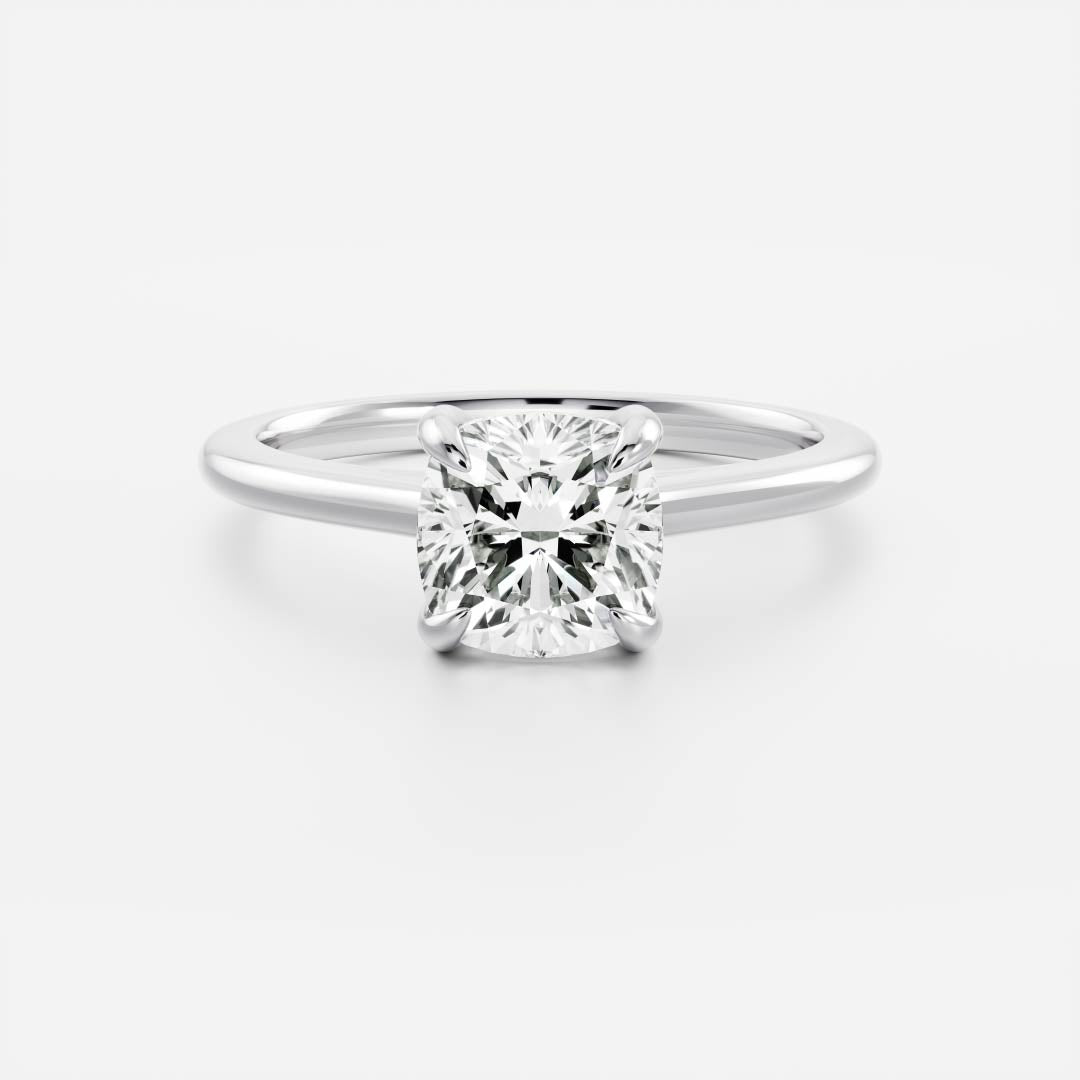 1.20 Carats Cushion Shape Moissanite Solitaire Engagement Ring