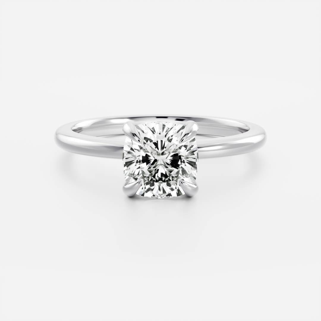 0.70 Carats Cushion Shape Moissanite Solitaire Engagement Ring