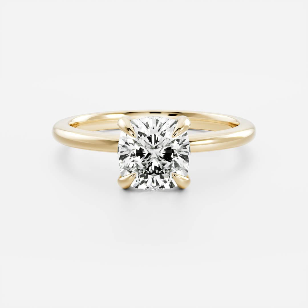 0.70 Carats Cushion Shape Moissanite Solitaire Engagement Ring