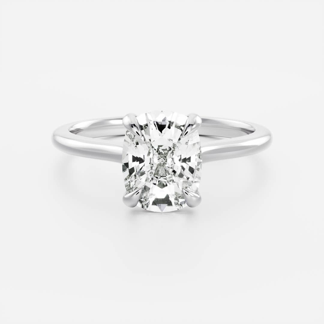 1.50 Carats Elongated Cushion Shape Moissanite Solitaire Engagement Ring