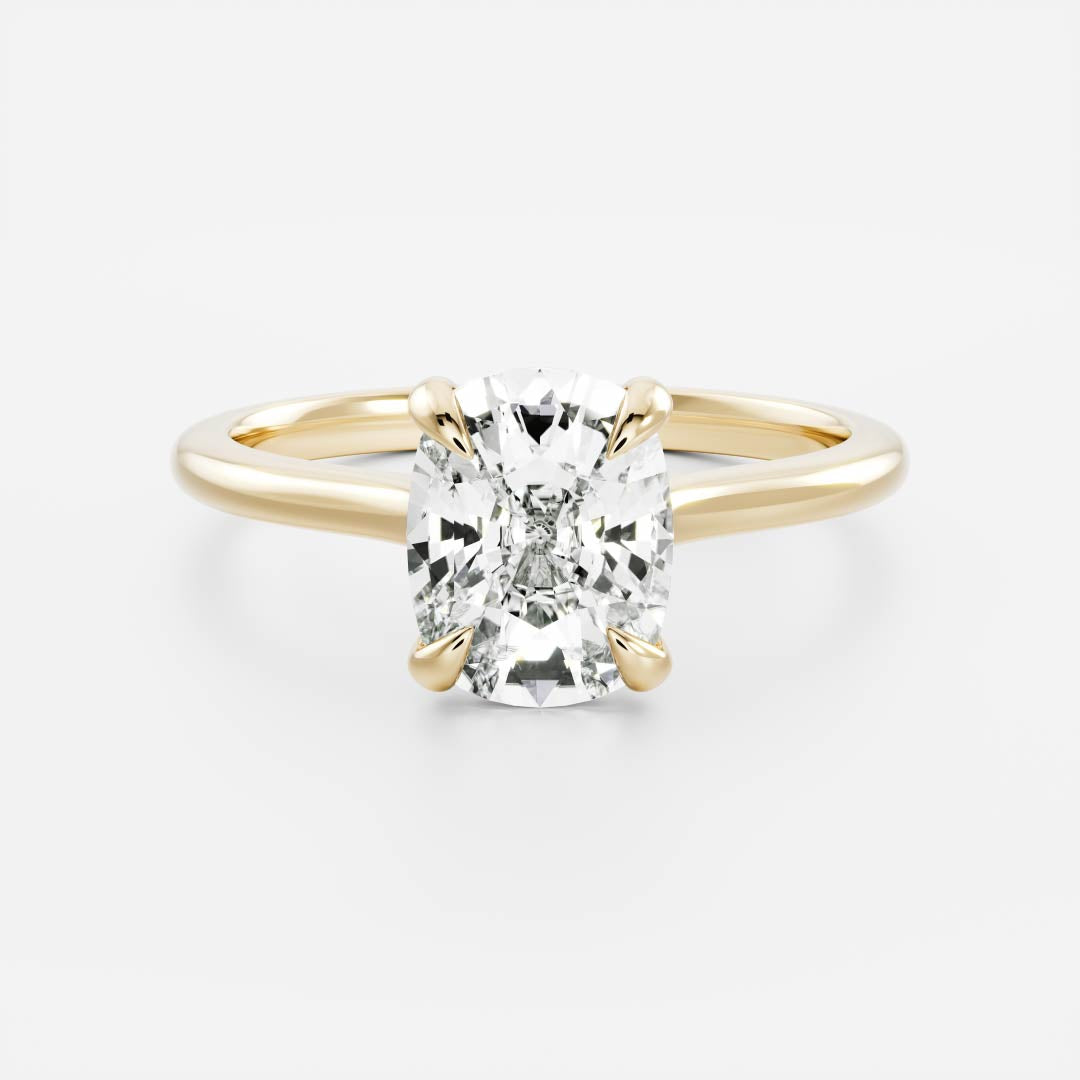 1.50 Carats Elongated Cushion Shape Moissanite Solitaire Engagement Ring