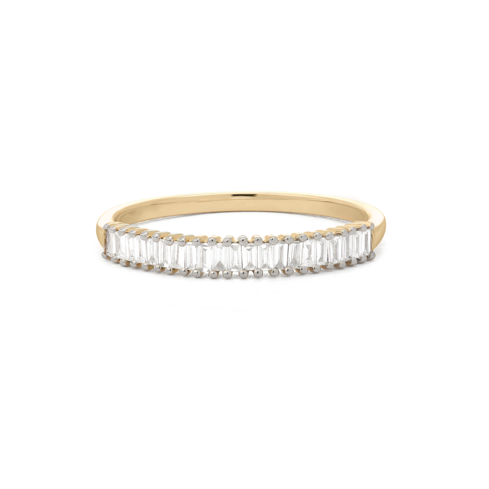 0.16 Carats Lab Grown Diamond Baguette Shape Half Eternity Wedding Band