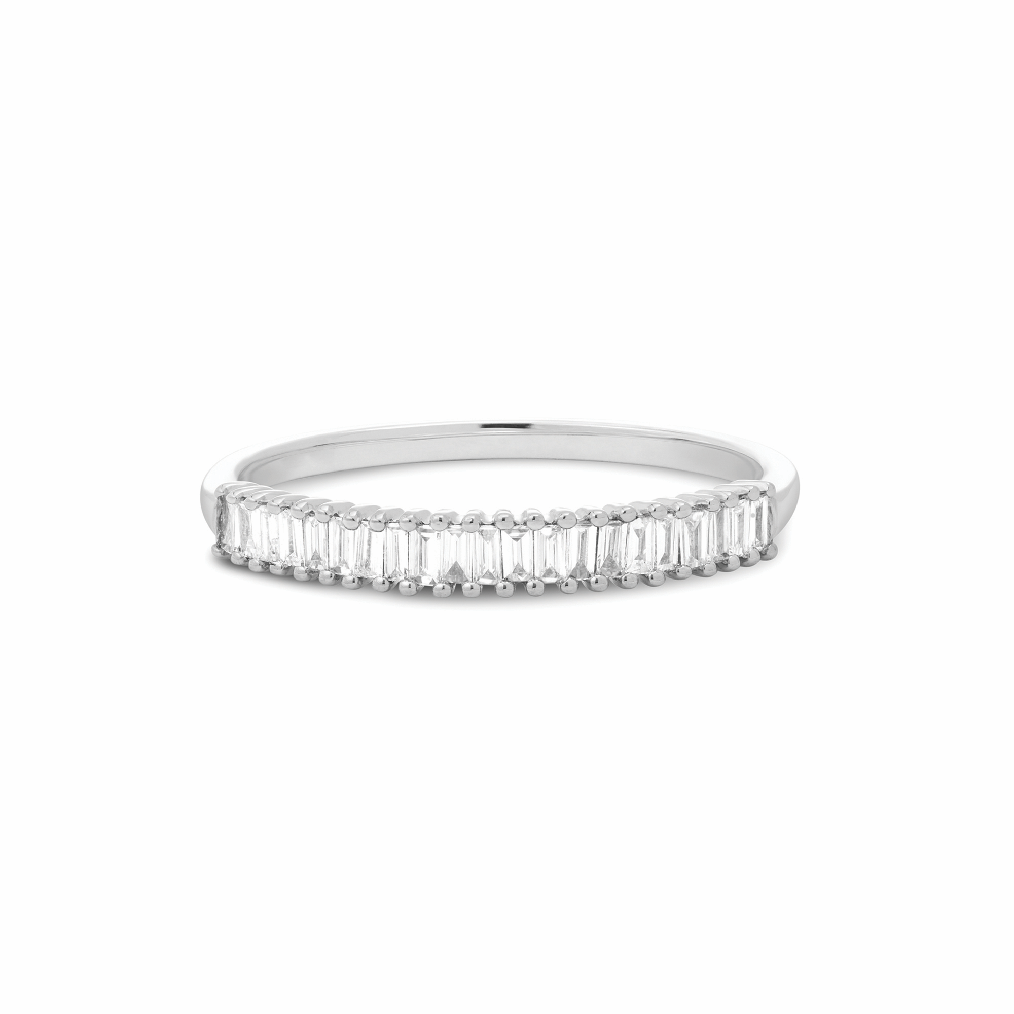 0.16 Carats Lab Grown Diamond Baguette Shape Half Eternity Wedding Band
