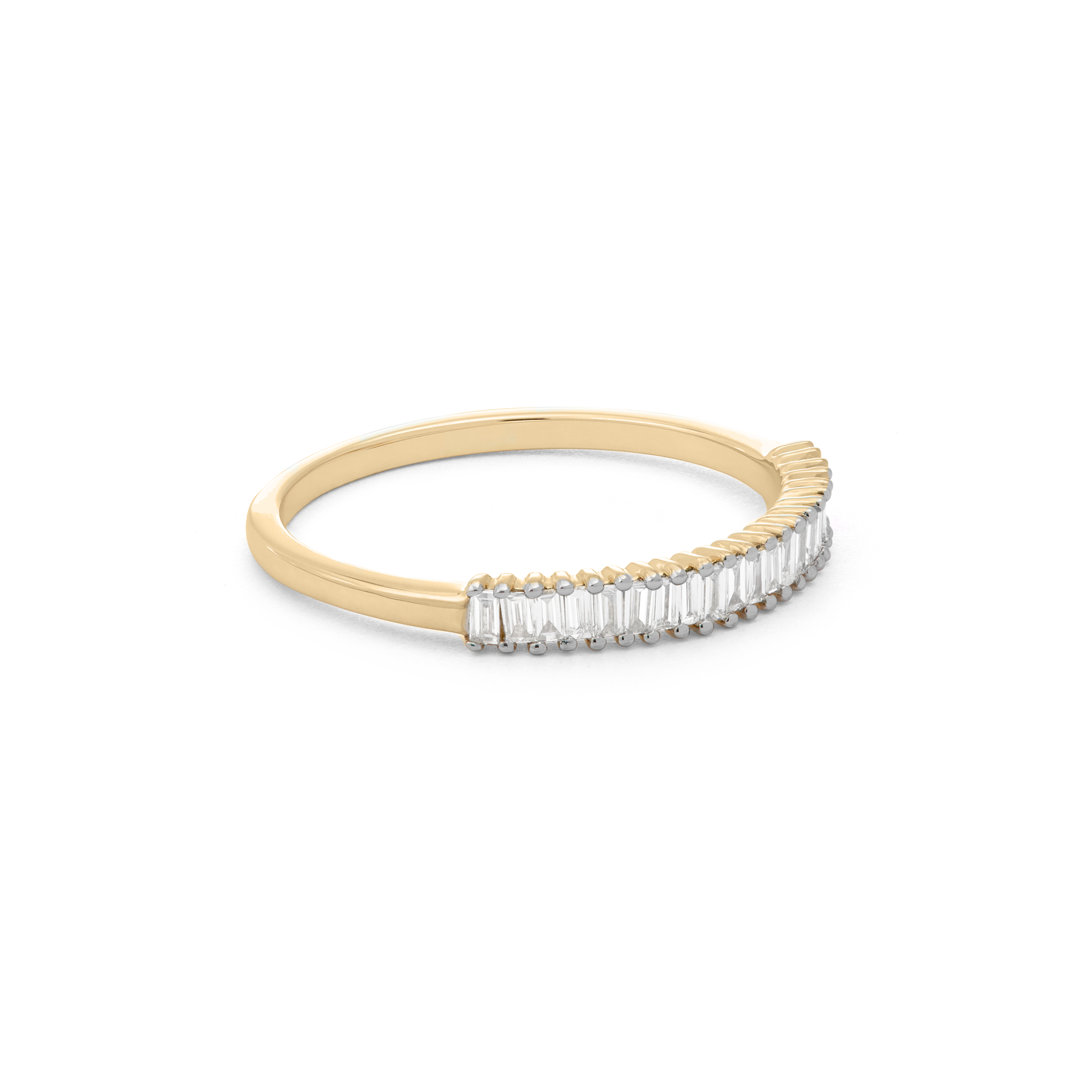 0.16 Carats Lab Grown Diamond Baguette Shape Half Eternity Wedding Band
