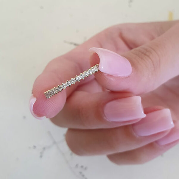 0.30 Carats Lab Grown Diamond Round Shape Half Eternity Wedding Band