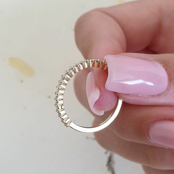 0.30 Carats Lab Grown Diamond Round Shape Half Eternity Wedding Band