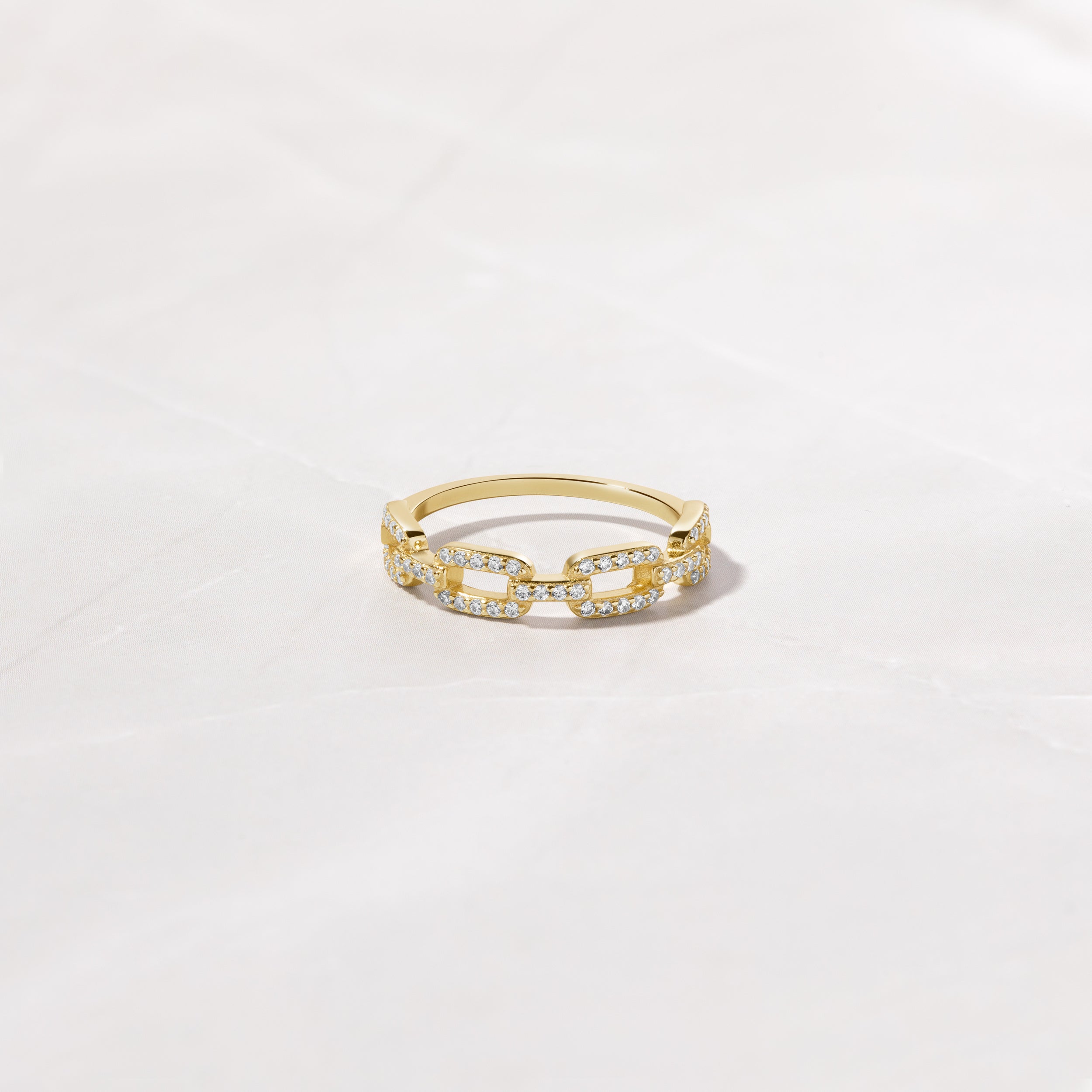 0.30 Carats Moissanite Round Pave Link Style Wedding Band