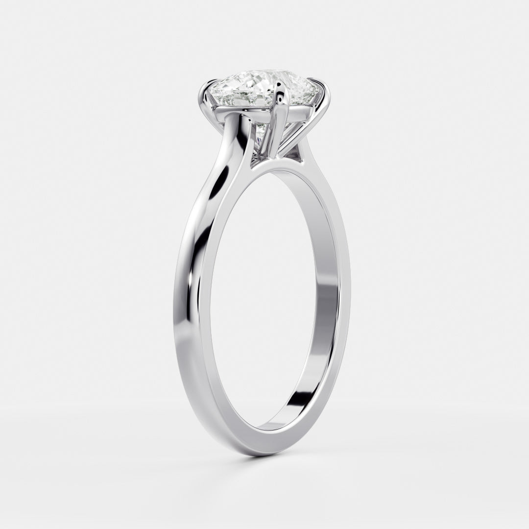 1.20 Carats East-West Elongated Cushion Shape Solitaire Moissanite Engagement Ring