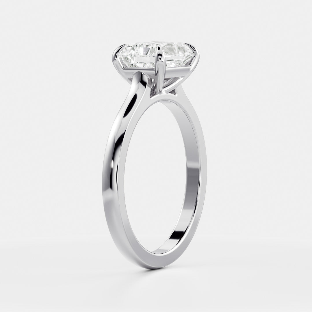 1.0 Carats East-West Radiant Shape Solitaire Moissanite Engagement Ring