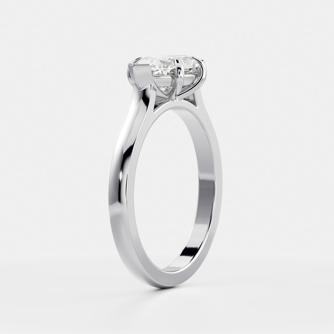1.0 Carats East-West Marquise Shape Moissanite Solitaire Engagement Ring