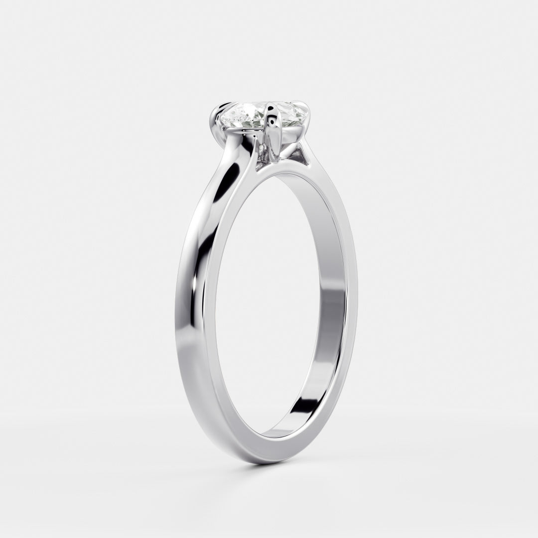 0.80 Carats East-West Pear Shape Moissanite Solitaire Engagement Ring