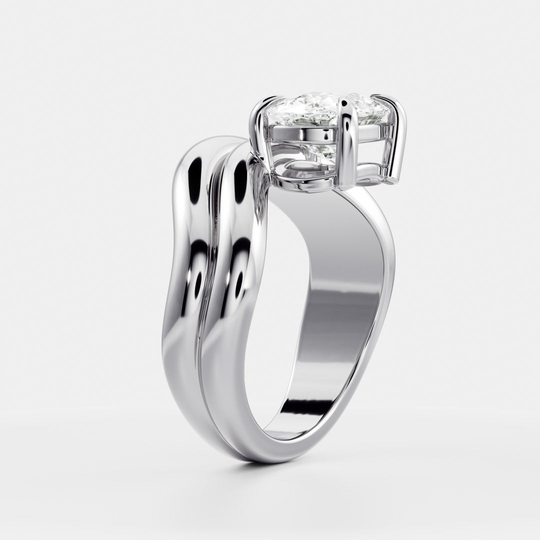 0.90 Carats Elongated Cushion Shape Moissanite Solitaire Engagement Ring