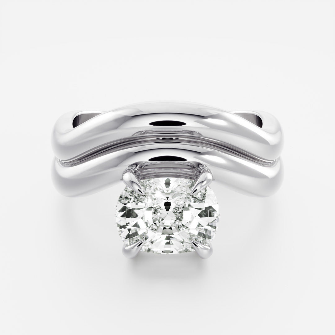 0.90 Carats Elongated Cushion Shape Moissanite Solitaire Engagement Ring