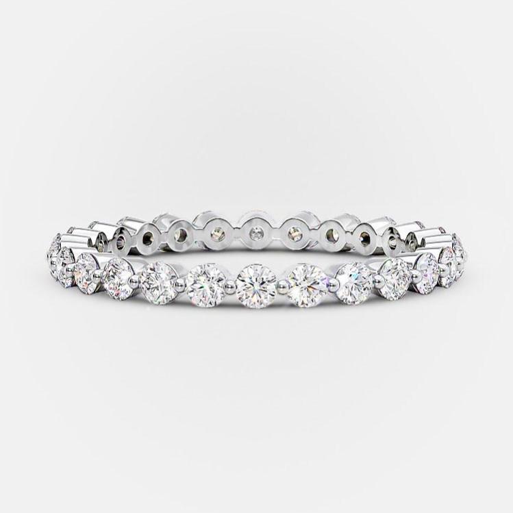 1.0 Carats Lab Grown Diamond Round Shape Eternity Wedding Band